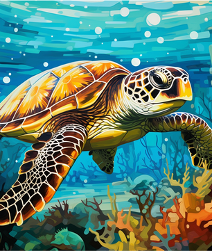 Ocean Turtle – Paint by Numbers Kit