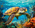 Ocean Turtle – Paint by Numbers Kit