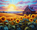 Sunflower Sunset Fields – Paint by Numbers Kit