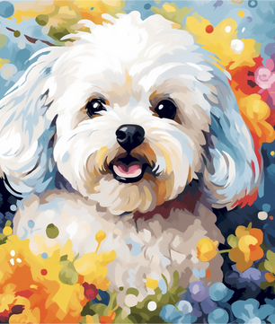 Bichon in Bloom – Paint by Numbers Kit
