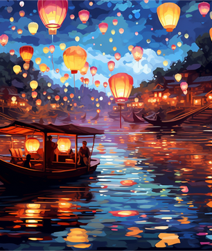 Lantern Festival Nights – Paint by Numbers Kit