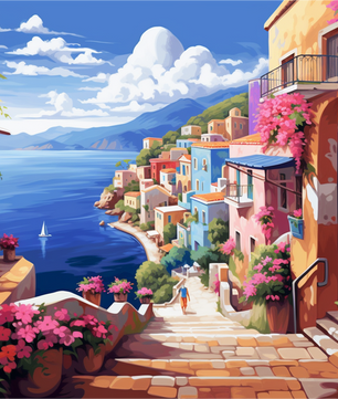 Coastal Bloom Escape – Paint by Numbers Kit