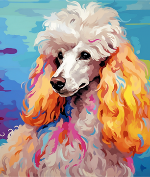 Colourful Poodle Portrait - Paint by Numbers Kit