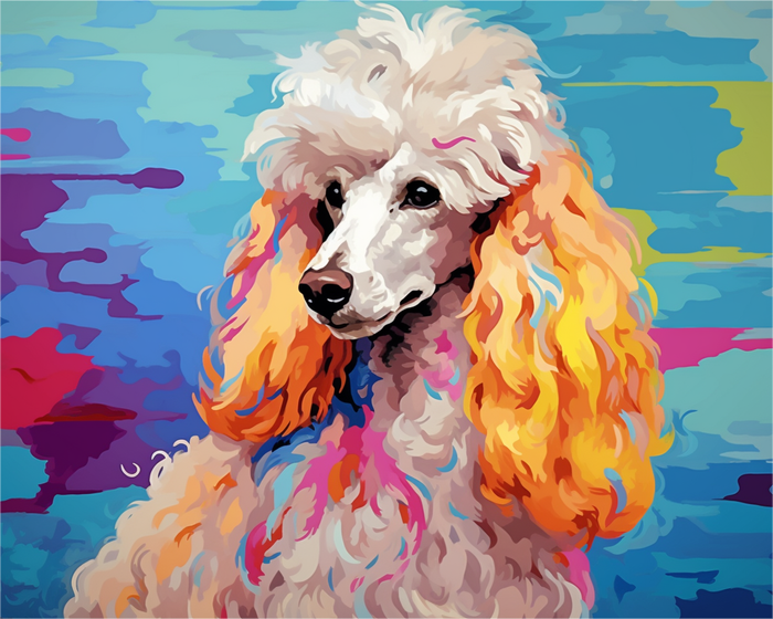 Colourful Poodle Portrait - Paint by Numbers Kit