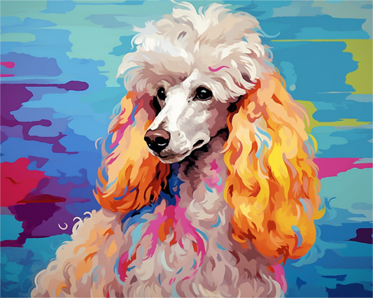 Colourful Poodle Portrait - Paint by Numbers Kit
