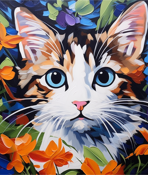 Kitten in Bloom – Paint by Numbers Kit