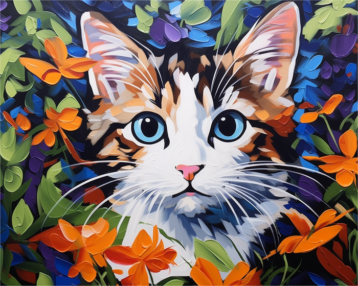 Kitten in Bloom – Paint by Numbers Kit