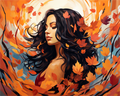 Golden Flow Muse – Paint by Numbers Kit