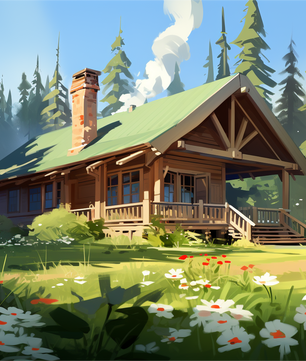 Forest Cabin Retreat – Paint by Numbers Kit