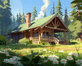 Forest Cabin Retreat – Paint by Numbers Kit