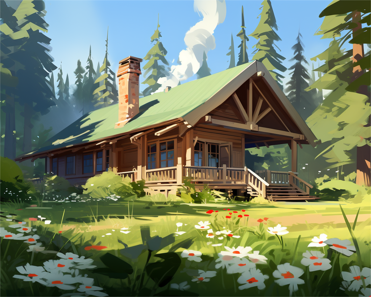 Forest Cabin Retreat – Paint by Numbers Kit