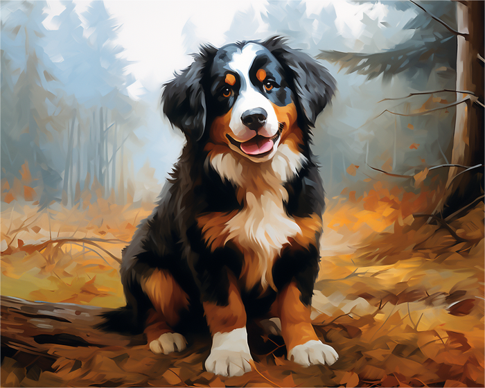 Autumn Trail Pup – Paint by Numbers Kit