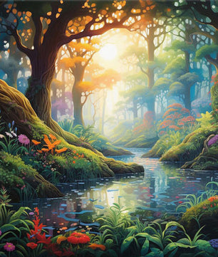 Enchanted Forest Stream - Paint by Numbers Kit