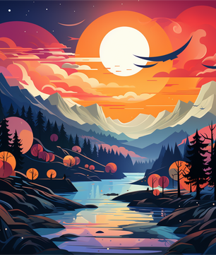 Sunset Valley Glow - Paint by Numbers Kit
