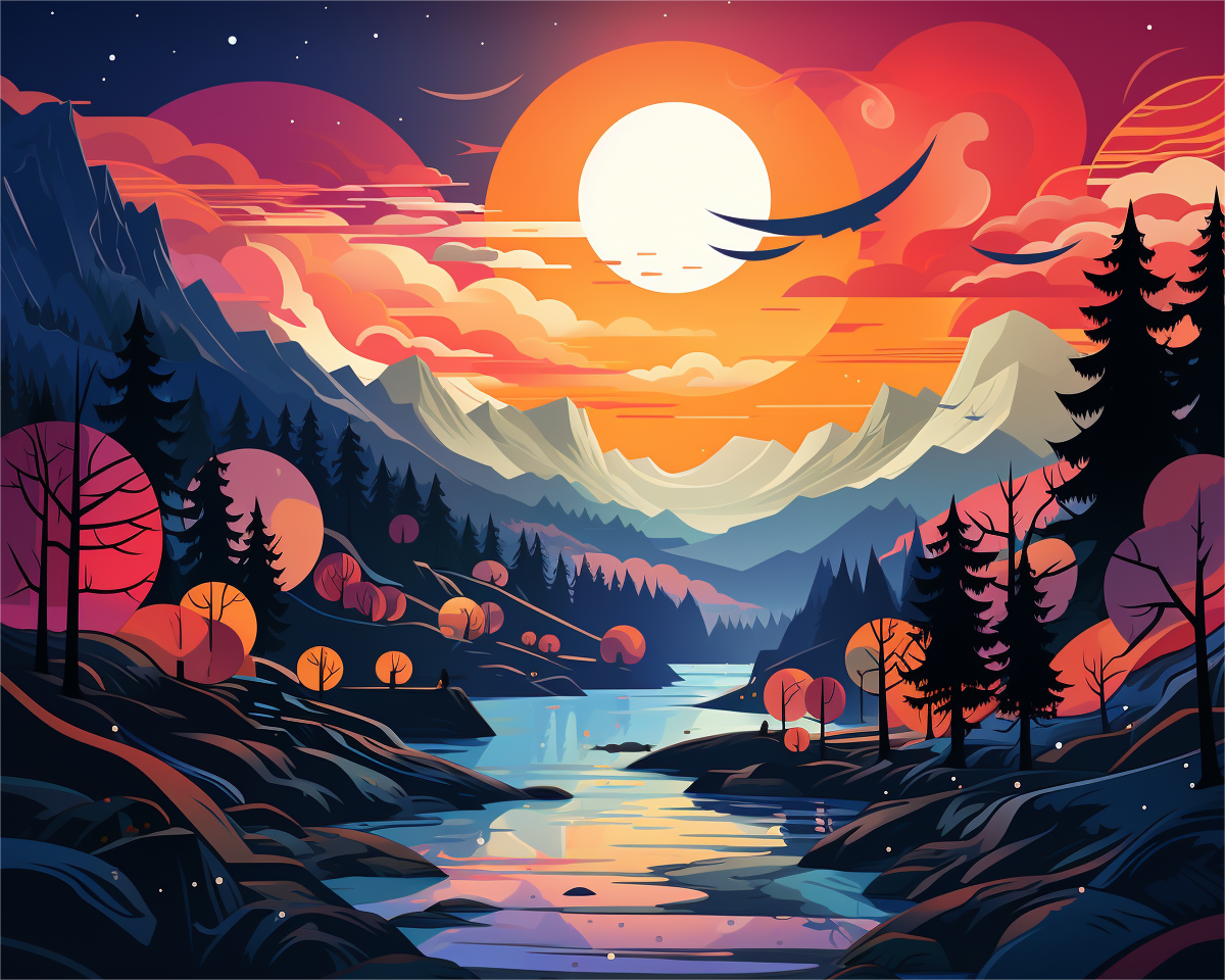 Sunset Valley Glow - Paint by Numbers Kit