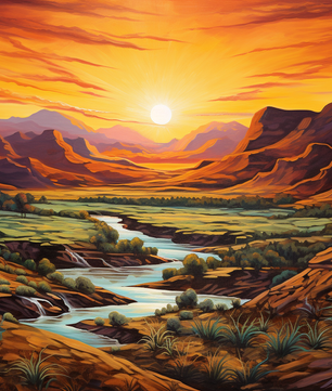 Golden Canyon Sunrise – Paint by Numbers Kit