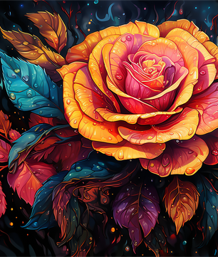 Radiant Rose Bloom - Paint by Numbers Kit