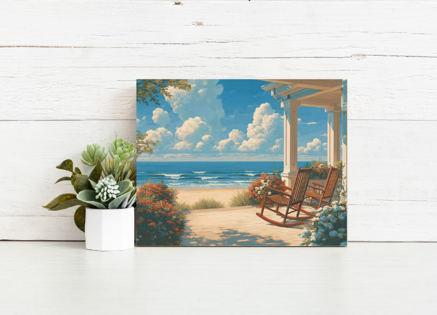 Seaside Porch View - Paint by Numbers Kit