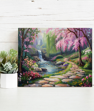 Blossom Waterfall Garden - Paint by Numbers Kit