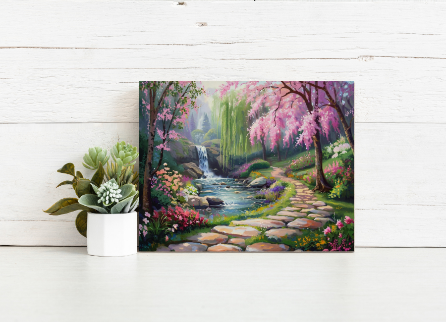 Blossom Waterfall Garden - Paint by Numbers Kit