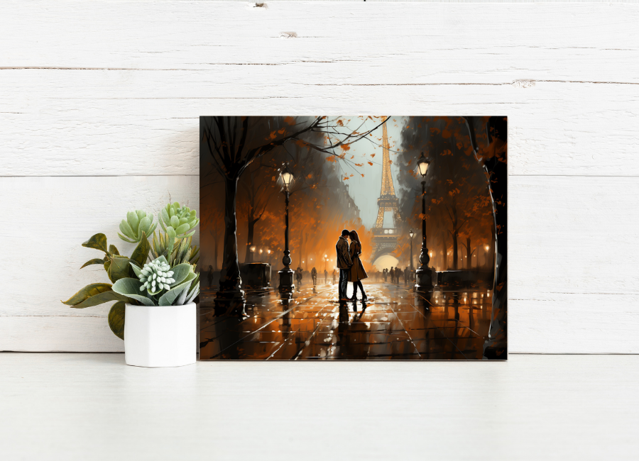 Paris Rain Kiss - Paint by Numbers Kit