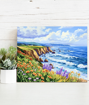 Coastal Wildflower Cliffs - Paint by Numbers Kit