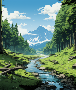Mountain Stream Escape – Paint by Numbers Kit