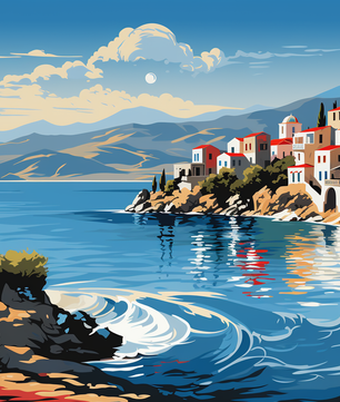 Seaside Village Bliss – Paint by Numbers Kit