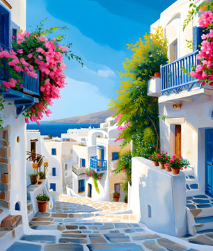 Santorini Stroll – Paint by Numbers Kit