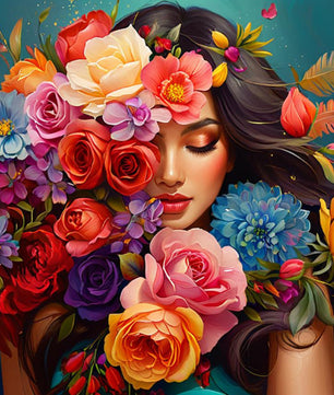 Floral Beauty Portrait - Paint by Numbers Kit