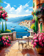 Coastal Terrace View – Paint by Numbers Kit
