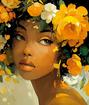 Golden Bloom Muse – Paint by Numbers Kit