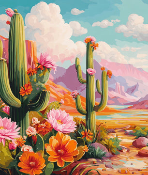 Desert Bloom Oasis – Paint by Numbers Kit