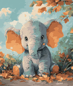 Autumn Baby Elephant – Paint by Numbers Kit