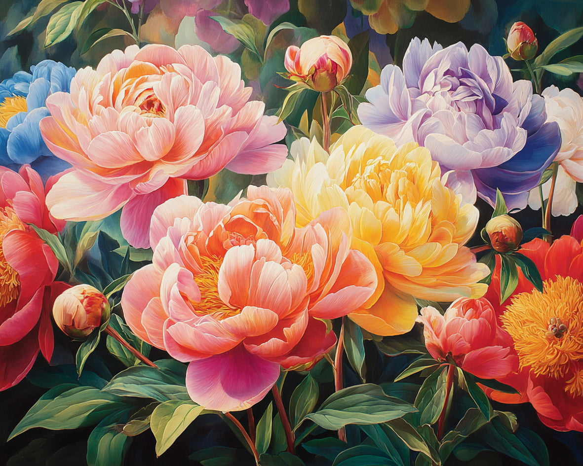 Soft Peony Bouquet - Paint by Numbers Kit