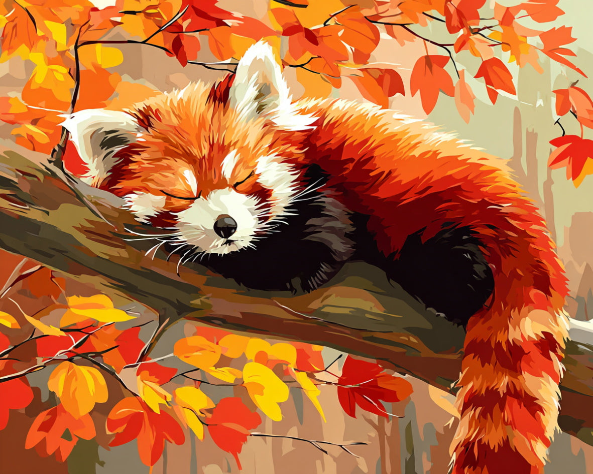 Sleeping Red Panda – Paint by Numbers Kit