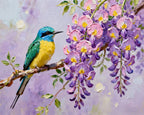 Wisteria Bird – Paint by Numbers Kit