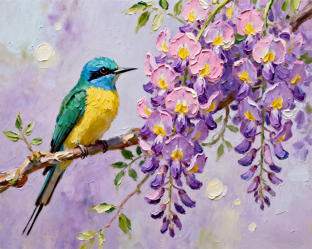 Wisteria Bird – Paint by Numbers Kit