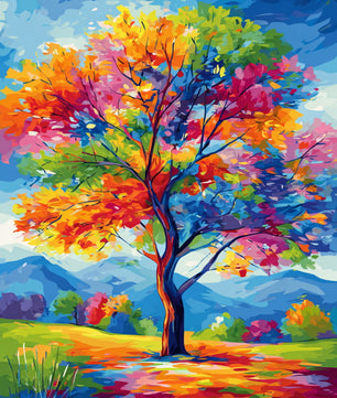 Rainbow Blossom Tree – Paint by Numbers Kit