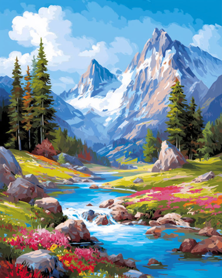 Alpine River Escape – Paint by Numbers Kit