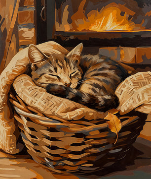 Fireside Kitty – Paint by Numbers Kit