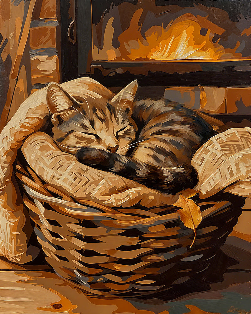 Fireside Kitty – Paint by Numbers Kit