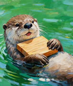 Playful River Otter – Paint by Numbers Kit