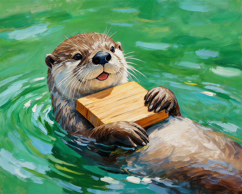 Playful River Otter – Paint by Numbers Kit