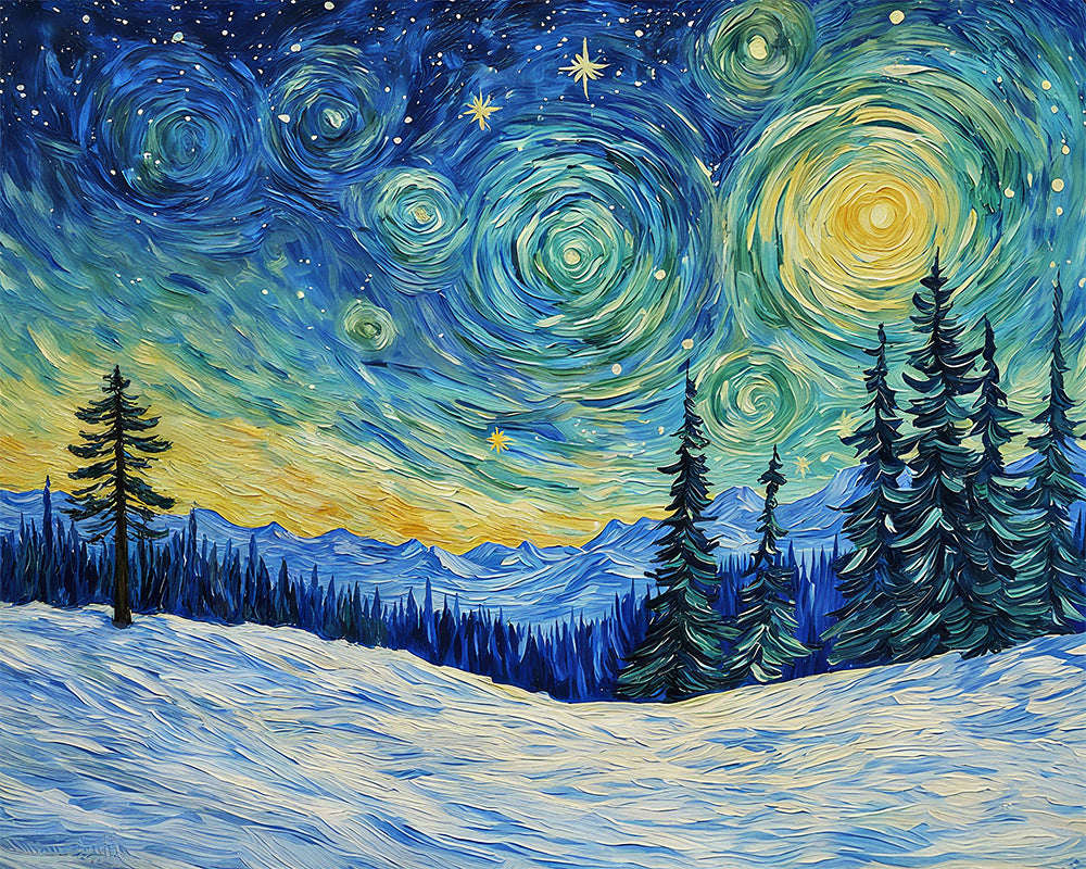 Starlit Winter Dream – Paint by Numbers Kit