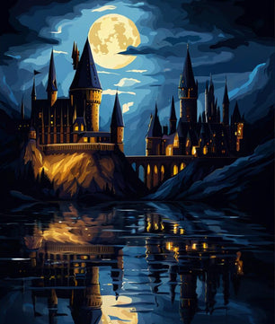 Moonlit Castle Reflections – Paint by Numbers Kit