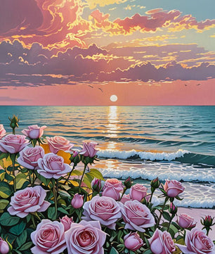 Rose Ocean Sunset - Paint by Numbers Kit