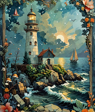 Lighthouse Cove Sunset - Paint by Numbers Kit
