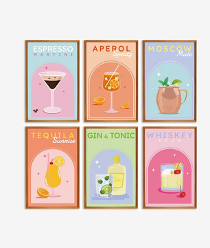 Pastel Cocktail Club - 6 Pack Paint by Numbers Kit