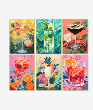 Tropical Tiki Club - 6 Pack Paint by Numbers Kit